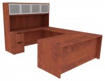 U Shaped Desk with Hutch