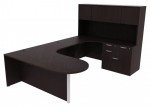 U Shaped Peninsula Desk with Hutch