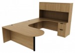 U Shaped Peninsula Desk with Hutch