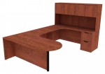 U Shaped Peninsula Desk with Hutch