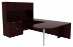 U Shape Peninsula Desk with Hutch