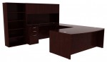 Bow Front U Shape Desk with Storage