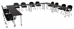 U Shaped Conference Table with Round Legs