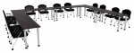 U Shaped Conference Table with Round Legs