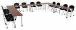 U Shaped Conference Table with Round Legs