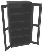 Storage Cabinet with See Through Doors