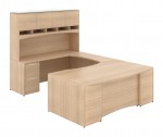 U Shaped Desk with Hutch