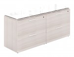 Double Lateral Filing Cabinet with Glass Top