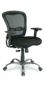 Black Mesh Back Office Chair with Arms and Titanium Base