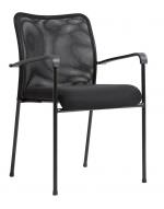 Black Stacking Guest Chair with Arms