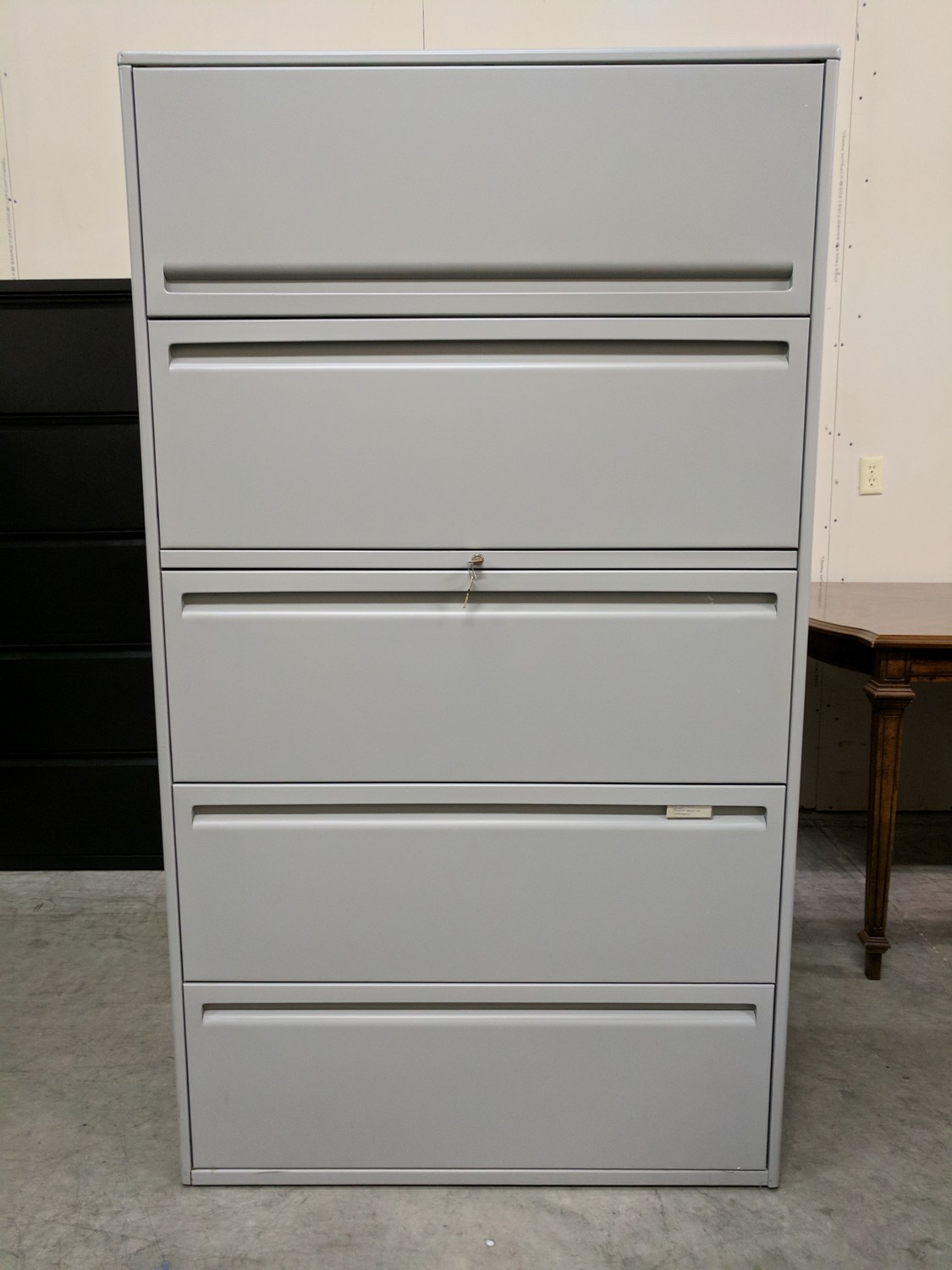 Haworth 5 Drawer Gray Lateral Filing Cabinets 36 Inch Wide