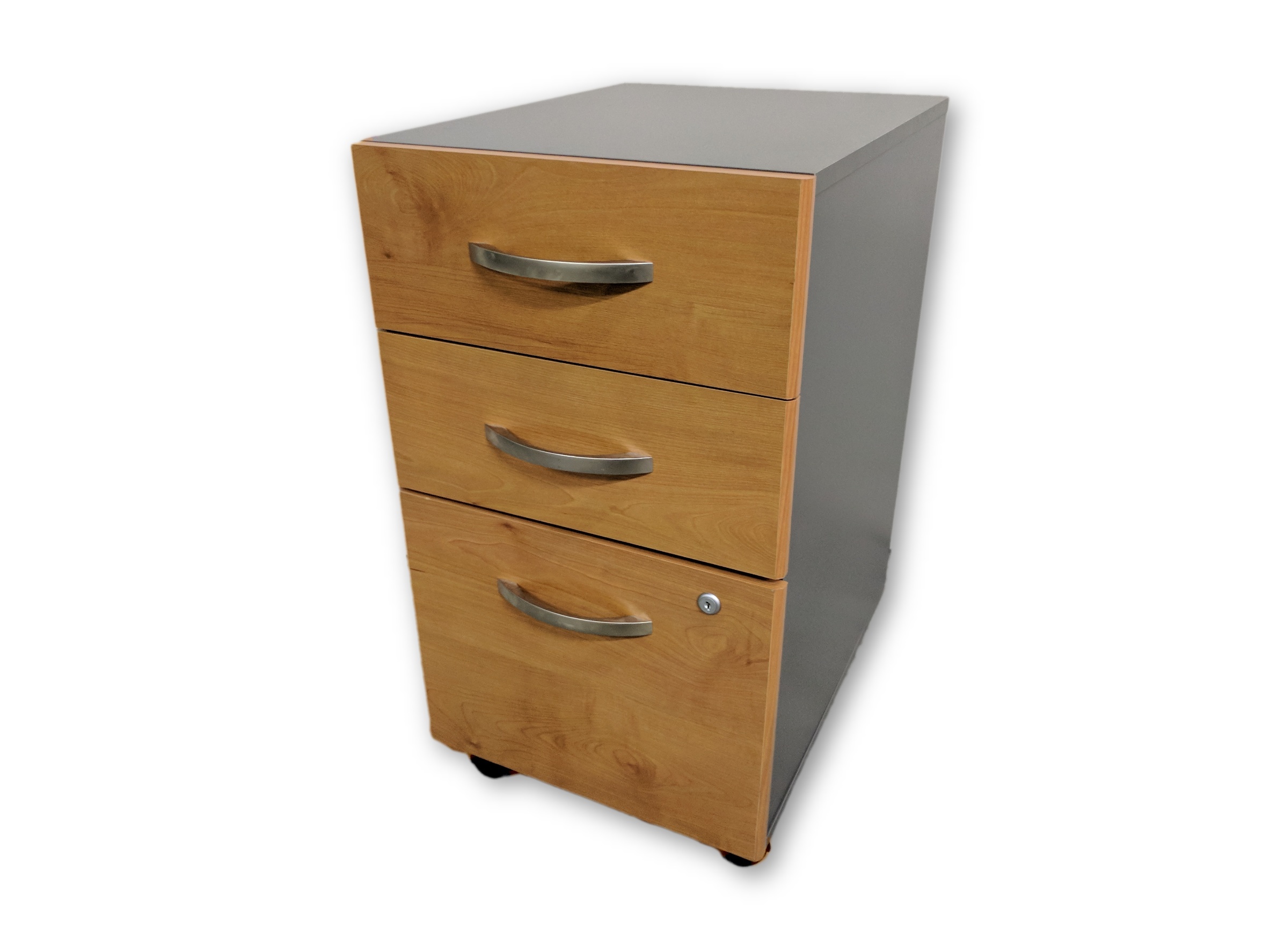 Oak Laminate Rolling Pedestal Drawers Madison Liquidators