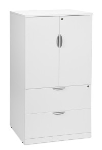 Lateral File with Upper Storage Cabinet