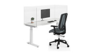 Height Adjustable Desk with Privacy Panels