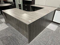 Gray U Shaped Desk Shell