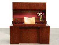 A La Carte Series Executive Desk with Storage Credenza and Hutch
