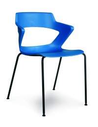 Blue Plastic Stacking Office Chair