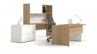 Rectangular Desk with Credenza and Storage