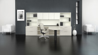 L Shaped Peninsula Desk with Storage