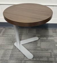 Round End Table with Silver Legs