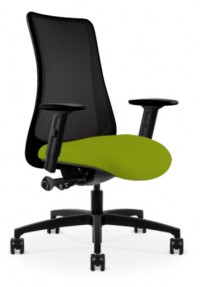 Black Copper Mesh Antimicrobial Office Chair w/ Lime Green Seat