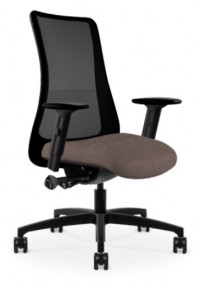Black Copper Mesh Antimicrobial Office Chair w/ Brown Seat
