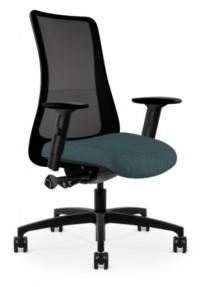 Black Copper Mesh Antimicrobial Office Chair w/ Teal Seat