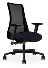 Black Copper Mesh Antimicrobial Office Chair w/ Indigo Hue Seat