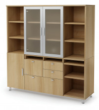 Combo Lateral File Office Storage Credenza with Hutch - Concept 3