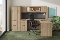 L Shaped Desk with Storage and Hutch