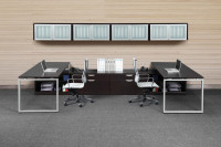 2 Person L Shaped Office Desk with Storage