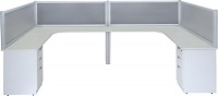 2 Person U Shape Desk with Privacy Panels