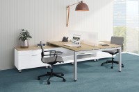 2 Person Desk with Side Storage