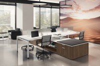4 Person Desk with Side Storage