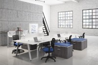 6 Person Workstation Desk with Divider Panels