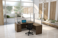 L Shaped Desk with Privacy Panels