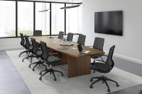 Boat Shaped Conference Table and Chairs Set