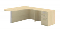 L Shaped Peninsula Desk with Drawers