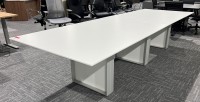 12' White Conference Table