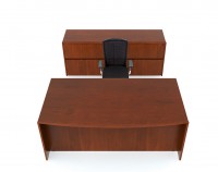 Bow Front Desk with Lateral Credenza
