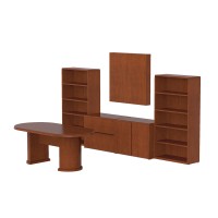 Racetrack Conference Table with Storage and Whiteboard