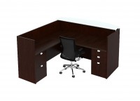 L Shaped Reception Desk with Drawers