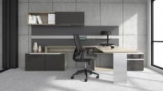 Modern L Shaped Desk with Storage