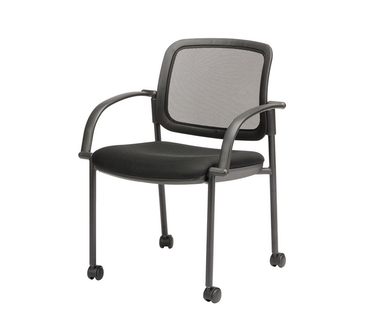 Metal Stacking Chair with Arms and Casters | Madison Liquidators