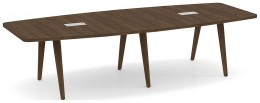 Wooden Leg Boat Shaped Conference Table