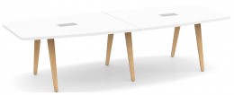 Wooden Leg Boat Shaped Conference Table