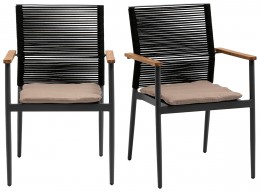 Contemporary Teak Chairs - Set of 2