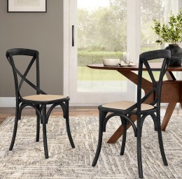 Modern Rattan Chair - Set of 2