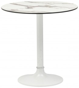 Mid-Century Modern Faux Marble Low Pedestal Table