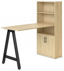 Standing Height Desk and Bookcase Combo